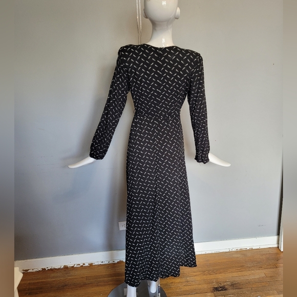 XIX Palms Feather Print Maxi Dress, VGUC, Size 3 - Picture 4 of 9